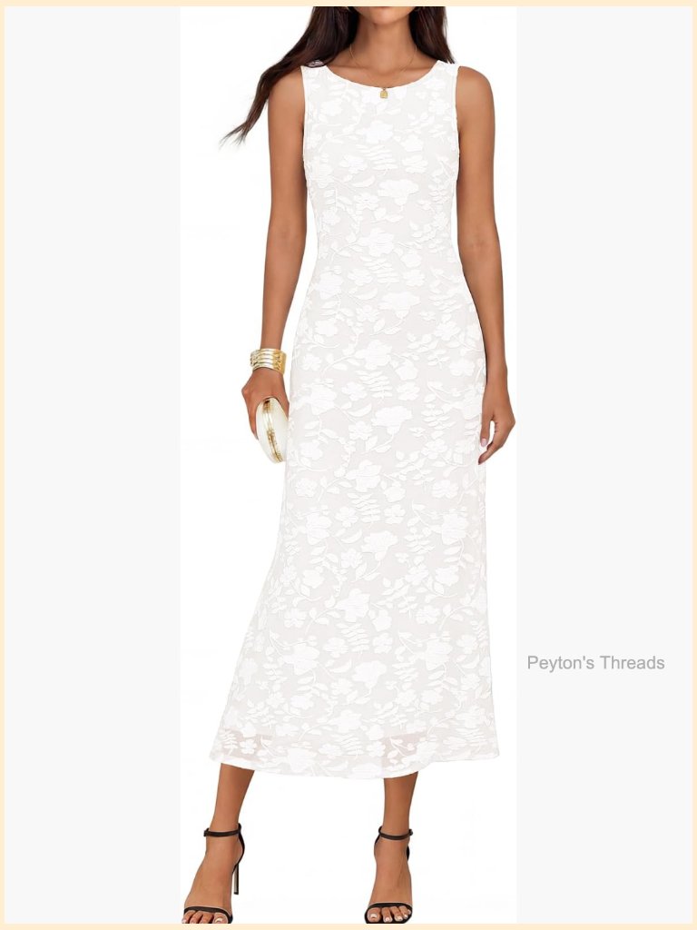 Sleeveless Floral Maxi Dress With Tie Waist Bodycon Fit
